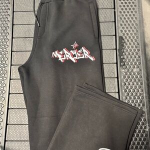 Maison de Mercier Black Sweatpants with Red & Blue Accent Logo